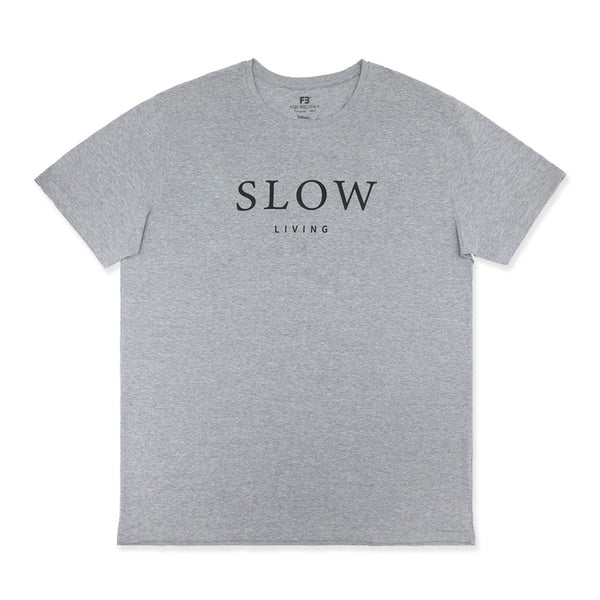 חולצה מודפסת Slow Living מידות גדולות גבר 4XL-7XL