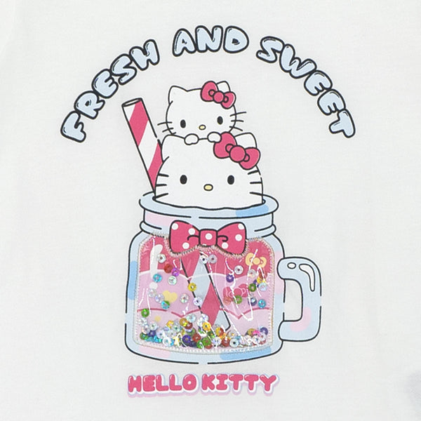 חולצת מעבר Hello Kitty עם אפליקציה שקופה בנות